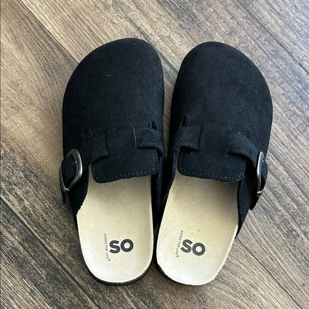 SO Black Kids clog Shoes with Buckle